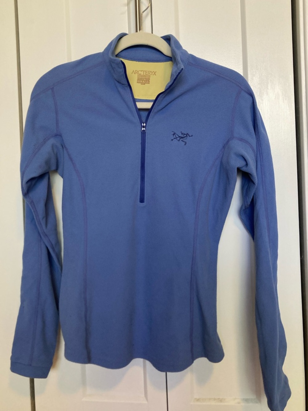 Arc'teryx Delta LT waffle grid fleece  Half-Zip pullover Blue women's size Med.